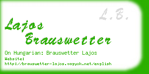 lajos brauswetter business card